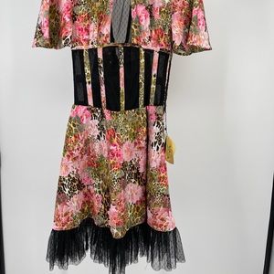 Corset Story Floral Corset Dress Lace Trim Sz 26